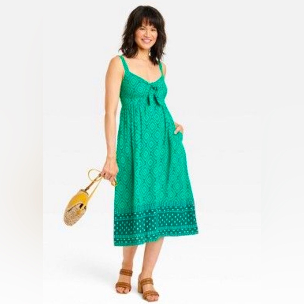 Knox Rose Green Midi Sundress With Pockets